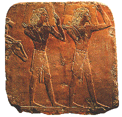 Hflinge des Knigs von Punt bringen Geschenke zu Panehsy, Grabtempel der Hatschepsut in Deir el-Bahari, Theben-West
