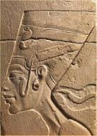 Bildhauerstudie eines Nofretete-Portrts, Kalkstein, Amarna, Groer Tempel Gem-Aton, Neues Reich, 18. Dynastie