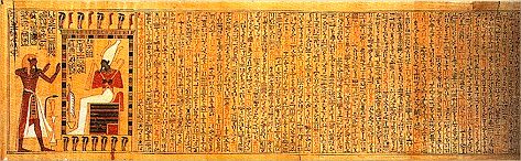 Teil des Totenbuchs von Pinudjem I., Hohepriester des Amun in Theben, Anbetung des Gottes Osiris