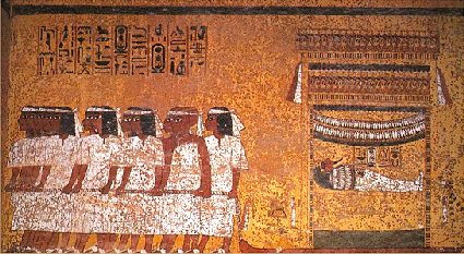 Begrbniszug in der Grabkammer Tutanchamuns