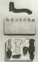 Satz von Gerten aus dem AR, die beim Mundffnungsritual verwendet wurden - Bildquelle: Lexikon des alten gypten von Shaw / Nicholson